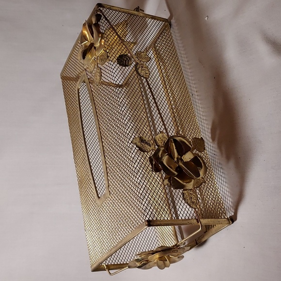 Vintage Metal Mesh Kleenex Holder Bath Vintage 96s Metal Mesh Gold Tone Tissue Box Cover